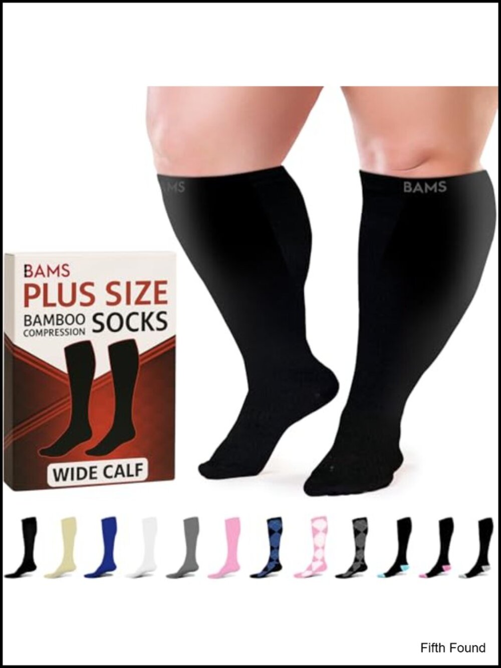 Plus Size Compression Socks Knee-High Wide Calf Graduated Support XL-XXXL